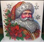 Diamond Painting kerstkaart met Kerstman 4, Ophalen of Verzenden, Nieuw, Kerst