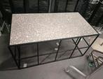 Tafel ijzeren met stenen top, Ophalen, Zo goed als nieuw, 25 tot 50 cm, Rond