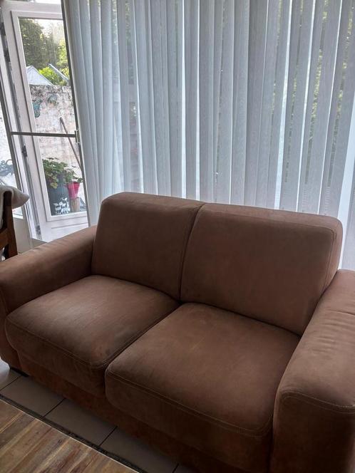 Gratis Gazelle leren bankstel, Huis en Inrichting, Banken | Bankstellen, Gebruikt, Rechte bank, Driepersoons, 200 tot 250 cm, 75 tot 100 cm