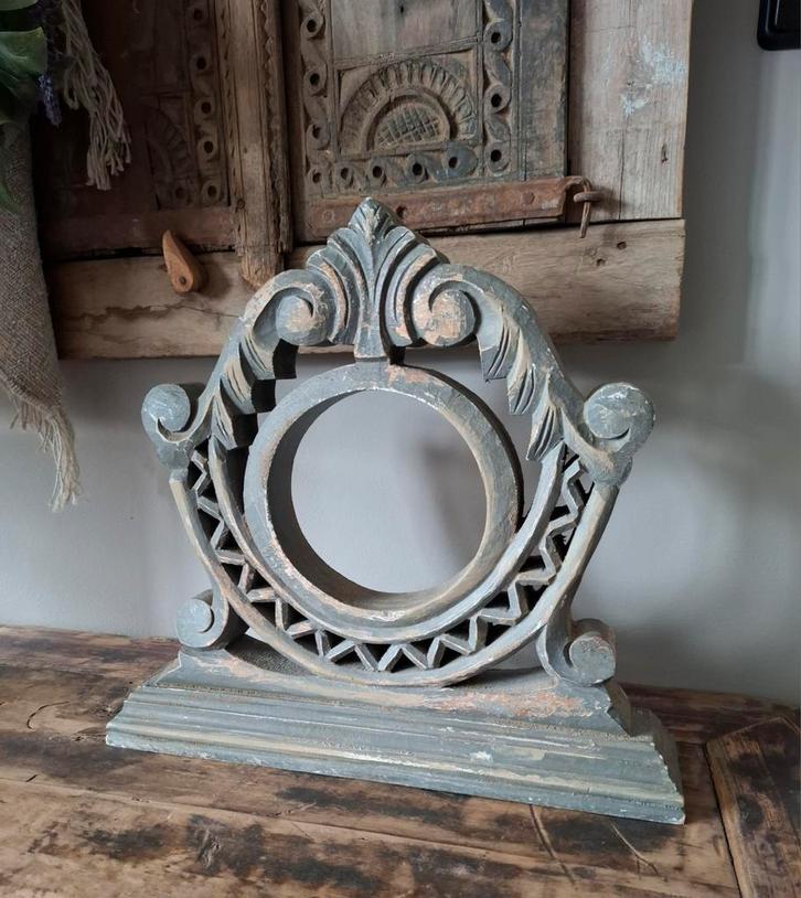 Houten klok ornament van Hoffz Wonen landelijke stijl., Huis en Inrichting, Woonaccessoires | Overige, Zo goed als nieuw, Ophalen of Verzenden