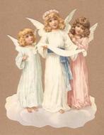 Drie engeltjes op wolk poezieplaatjes 5132, Verzenden