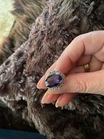 Zilveren ring met Amethist, Antiek en Kunst, Antiek | Goud en Zilver, Ophalen of Verzenden