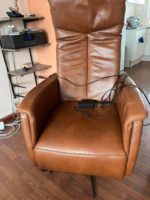 Sta op stoel Leder (leer), Huis en Inrichting, Stoelen, Gebruikt, Eén, Leer, Bruin, Ophalen