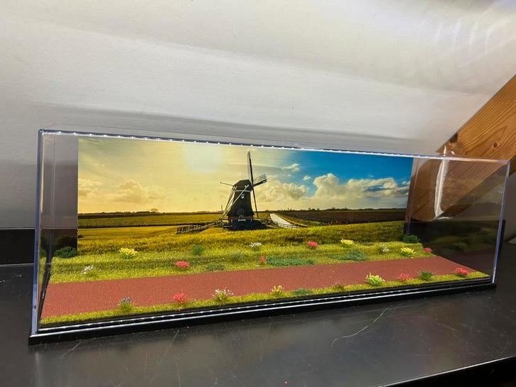 Stolp vitrine met diorama (51cm), Hobby en Vrije tijd, Modelauto's | 1:50, Nieuw, Overige typen, Overige merken, Ophalen of Verzenden