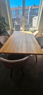 Eettafel bommel meubelen massief eikenhout met kruis poot, Ophalen, Eikenhout, 50 tot 100 cm, Zo goed als nieuw