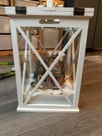 Decoratieve witte lantaarn met huisje, Wit, Ophalen of Verzenden, Zo goed als nieuw, Hout