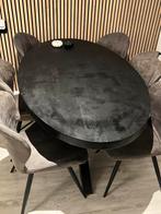 Ovale eettafel met 8 stoelen, Eikenhout, Zo goed als nieuw, Vijf personen of meer, 150 tot 200 cm