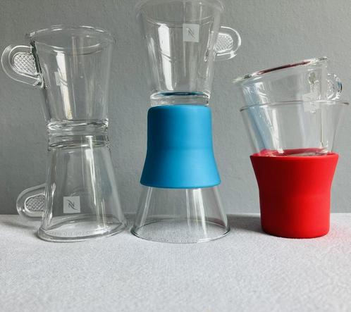 Nespresso Bormioli vintage espressokopjes gehard glas, Antiek en Kunst, Antiek | Glas en Kristal, Ophalen of Verzenden