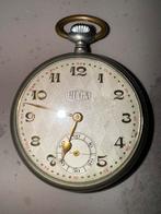 Vintage zilveren Huga pocketwatch zakhorloge, Staal, A, Ophalen, Overige merken