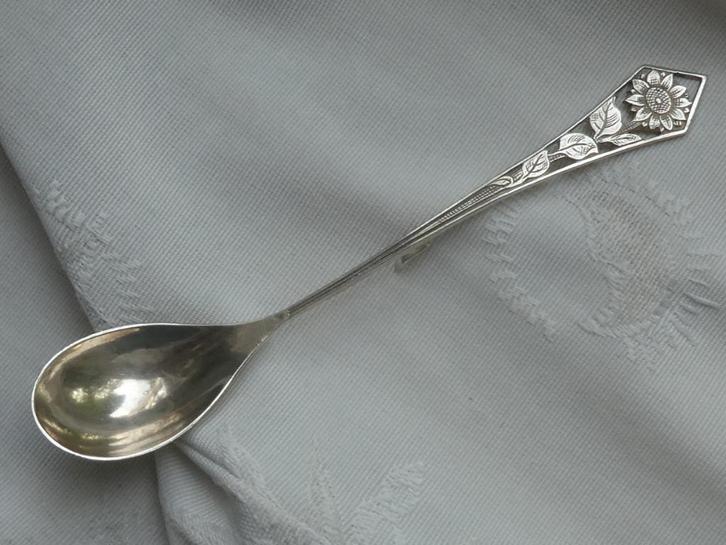 Zilveren Marmelade Lepel - zilversmid Hendrik Helweg, Antiek en Kunst, Antiek | Bestek, Verzenden