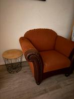 Rode stoel met kattenliefde + tafeltje, Huis en Inrichting, Fauteuils, Ophalen, Gebruikt, Stof, 75 tot 100 cm