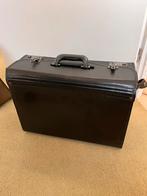 Zwarte leren luxe uitvoering aktetas bx47 hx34 dx21, 40 tot 60 cm, Gebruikt, Zwart, 35 tot 55 cm