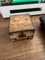 Oude houten kist / salontafel industrieel vintage, Ophalen, Gebruikt, 50 tot 100 cm, Minder dan 50 cm