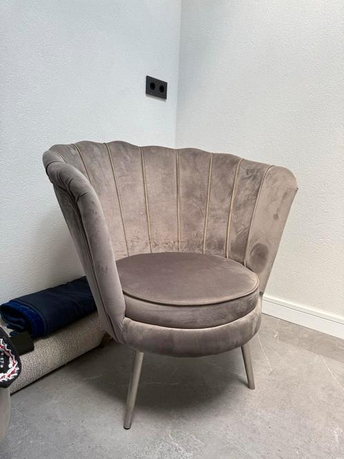 Retro fauteuil - grijze stof, Huis en Inrichting, Fauteuils, Zo goed als nieuw, Stof, 50 tot 75 cm, Minder dan 75 cm, Ophalen