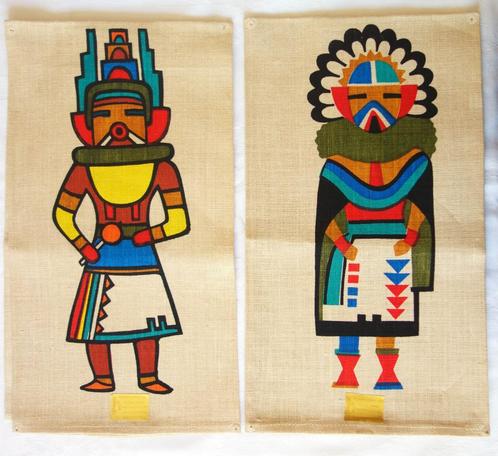 Indiaanse kunst  met  symbolen, Antiek en Kunst, Curiosa en Brocante, Ophalen of Verzenden