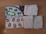 1 P beddengoed set: 2x dekbedovertrekken en 3x hoeslakens, Gebruikt, Eenpersoons, Wit, Dekbedovertrek