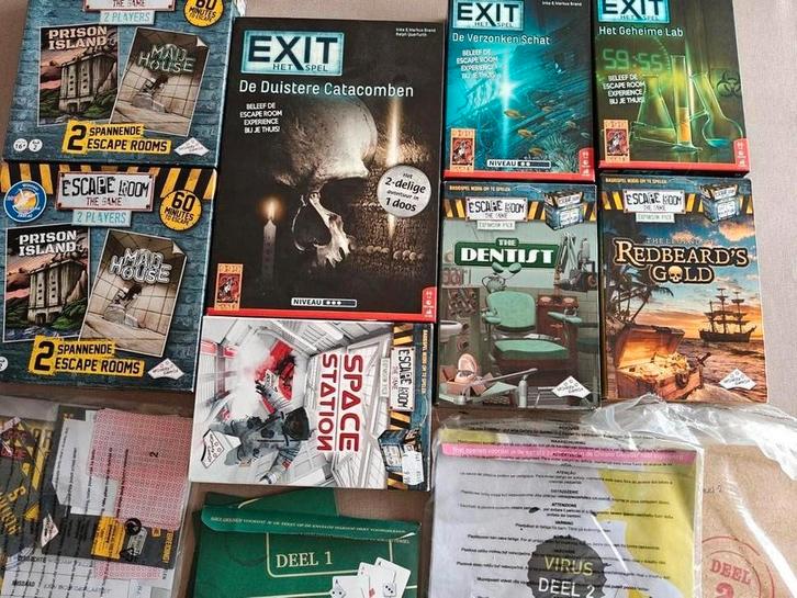 12 Escape Room Spellen - Exit & Escape Room the Game, Hobby en Vrije tijd, Gezelschapsspellen | Bordspellen, Gebruikt, Een of twee spelers