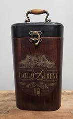 OUDE BROCANTE WIJNKOFFER - "CHATEAU LAURENT", Gebruikt, Ophalen of Verzenden, Minder dan 5 flessen, Minder dan 50 cm