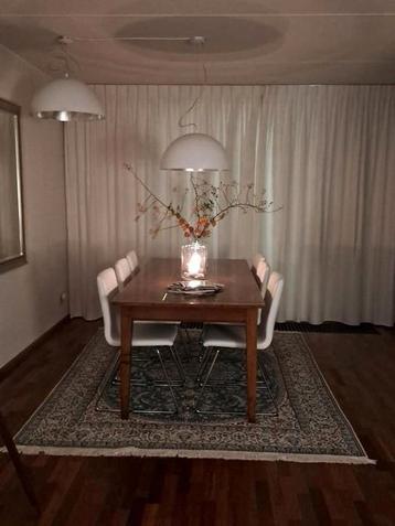 Moderne VT wonen hanglamp, wit met mat zilver. beschikbaar voor biedingen