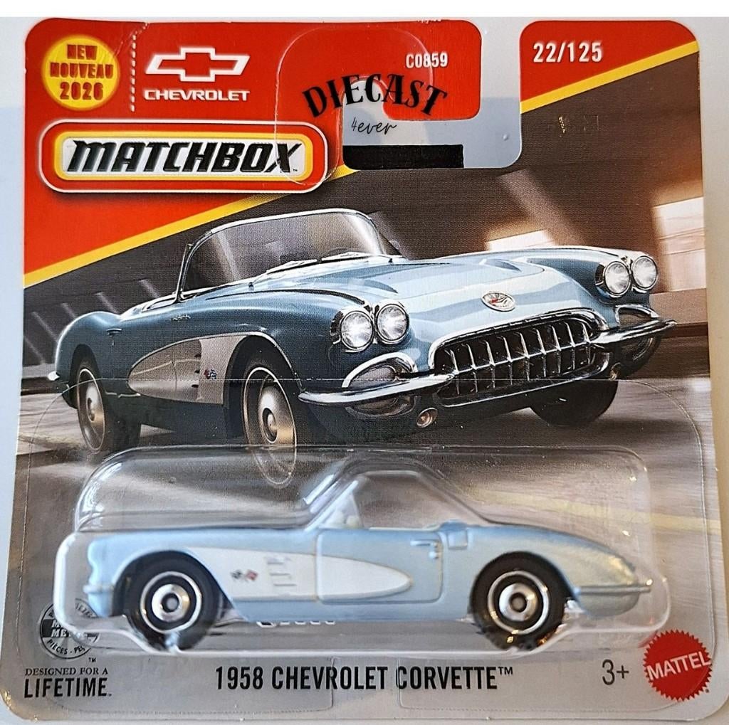 Matchbox 1958 Chevrolet Corvette, Baby blue, Ophalen, Nieuw, Auto
