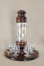 Cognacset op plateau  vintage   borrelglaasjes, Ophalen of Verzenden, Gebruikt, Borrel- of Shotglas