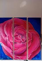 Vintage Dieluik  schilderij met prachtige Roos, Antiek en Kunst, Kunst | Schilderijen | Modern, Ophalen