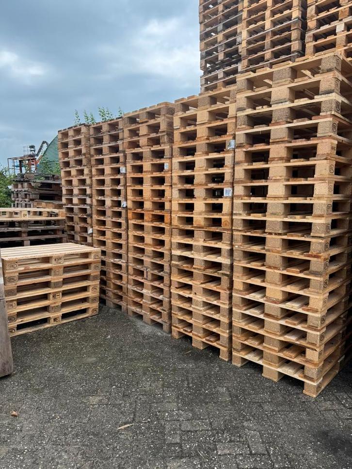 Blanke euro pallets, Doe-het-zelf en Verbouw, Hout en Planken, Zo goed als nieuw, Pallet, Overige houtsoorten, Minder dan 200 cm