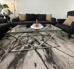 ‼️MOET NU WEG‼️Bank,eettafel,stoelen & salontafel, Ophalen, Gebruikt, 50 tot 100 cm, Metaal