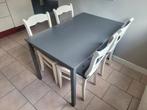 Complete eetset met tafel stoelen en kussentes, Huis en Inrichting, Tafels | Eettafels, Ophalen, Rechthoekig, 50 tot 100 cm