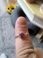 Echt zilver met robijn ring verstelbaar, Ophalen of Verzenden, Zilver, Zilver, Dame