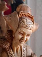 Chinese Set Beeld Vrouw Man papagaaien en ooievaar, Ophalen of Verzenden