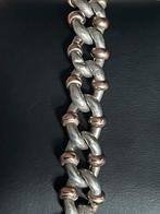Zilveren vintagearmband met goud vergulde schakels, Sieraden, Tassen en Uiterlijk, Armbanden, Ophalen of Verzenden, Zo goed als nieuw