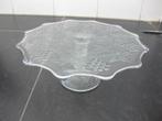 Glazen taartschaal op gedraaide voet, druiven taartplateau, Ophalen of Verzenden, Overige stijlen, Glas, Schaal of Schalen