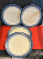 4x dinerbord/groot bord Johnson Brothers, blue denim, Ophalen, Gebruikt, Bord(en), Overige stijlen