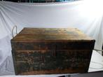 Antieke oude leger kist als salontafel tafel opbergruimte, Gebruikt, 100 tot 150 cm, Ophalen of Verzenden, Minder dan 50 cm