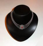 Ketting Bloedkoraal zilver Choker Klederdracht, Sieraden, Tassen en Uiterlijk, Verzenden, Zilver, Ketting