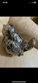 Zilverkleurige vogel spaarpot. Nieuwe, Ophalen, Nieuw, Steen, Aardewerk of Keramiek, Dier