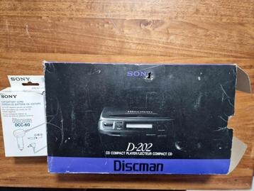 Sony Discman D-202 in doos + Auto adapter beschikbaar voor biedingen