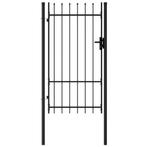 Poort met puntige bovenkant enkel 1x1,75 m staal zwart, Ophalen of Verzenden, Nieuw, 150 tot 200 cm