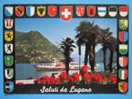 Ansichtkaart: Zwitserland, Lugano quai con Monte Brè., Verzamelen, Ansichtkaarten | Buitenland, Gelopen, 1960 tot 1980, Overig Europa