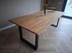 Eikenhouten tafel eettafel eetkamertafel 220x100 cm, Ophalen, Eikenhout, 200 cm of meer, 50 tot 100 cm