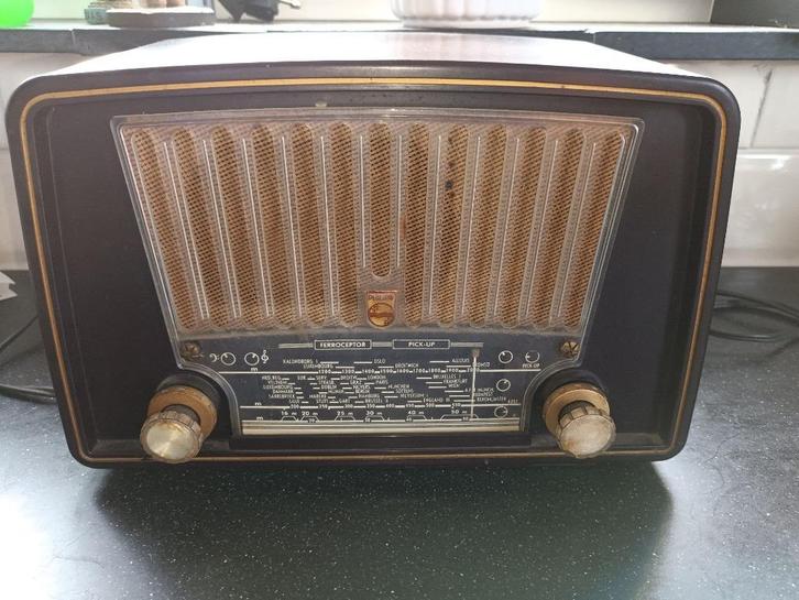Antieke Radio Philips Bakelieten Buizenradio BX230u - 1953/4, Antiek en Kunst, Antiek | Tv's en Audio, Ophalen of Verzenden