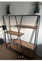 Moderne wandrek met houten planken, Huis en Inrichting, Kasten | Stellingkasten, Ophalen of Verzenden, Zo goed als nieuw