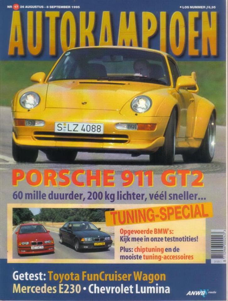 Autokampioen 17 1995 : Porsche 911 GT2 - Mercedes Benz E 230, Boeken, Auto's | Folders en Tijdschriften, Gelezen, Algemeen, Ophalen of Verzenden