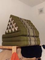 2 groene Thaise kussens - lounge/ligkussens, Ophalen, Gebruikt, Groen, Overige vormen