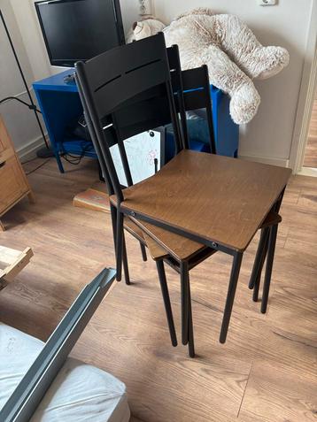 4 Ikea Stoelen Sandsberg - Zwart/Hout - Goede Staat beschikbaar voor biedingen