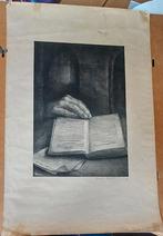 Litho: Aart van Dobbenburgh hand op bijbel, Antiek en Kunst, Ophalen of Verzenden