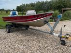 Aluminium visboot met trailer, Watersport en Boten, Ophalen, Tot 10 pk, Aluminium, Zo goed als nieuw