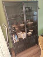 Vitrinekast industrieel woood Ronja 167 x 99 x 40,5, Huis en Inrichting, Kasten | Vitrinekasten, Ophalen, 50 tot 100 cm, Glas