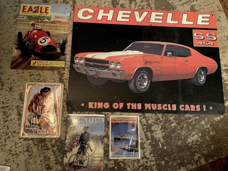 Chevelle Philips indisch leger eagle metalen reclame borden, Verzamelen, Merken en Reclamevoorwerpen, Zo goed als nieuw, Reclamebord